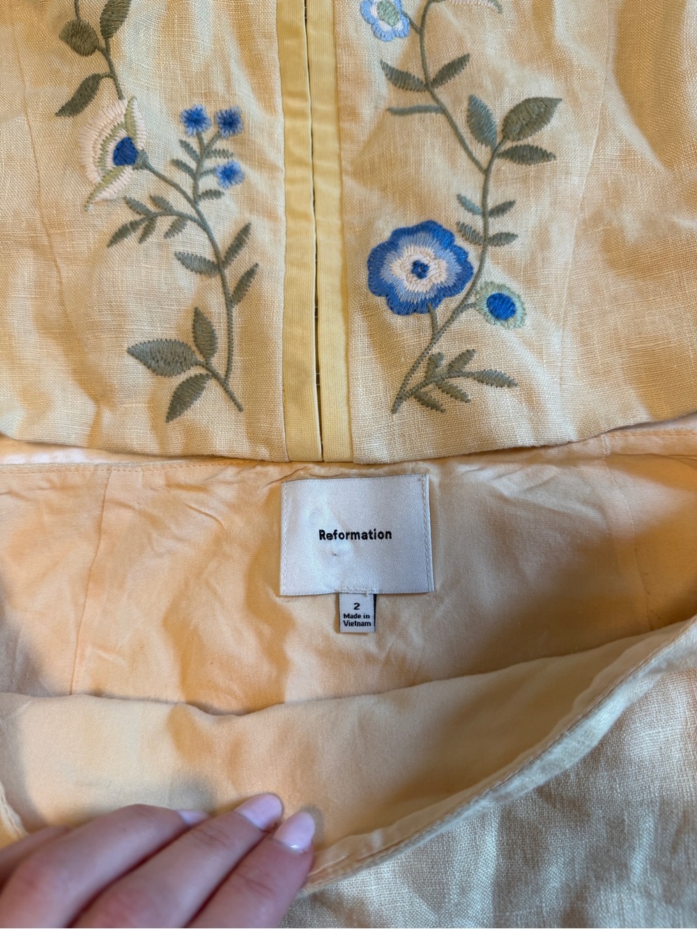 Reformation - Linen Embroidered Skirt Set - 2/4 - Picture 4 of 12